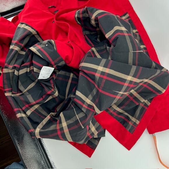 Pendleton Womens S Waterproof Belted Trench Jacket Red Longline Plaid Lined - Picture 13 of 13